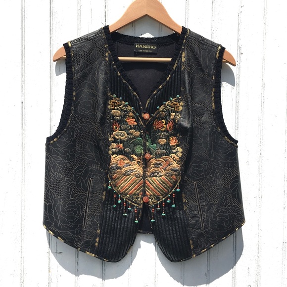 KANEKO Jackets & Blazers - JANET KANEKO LEATHER VEST